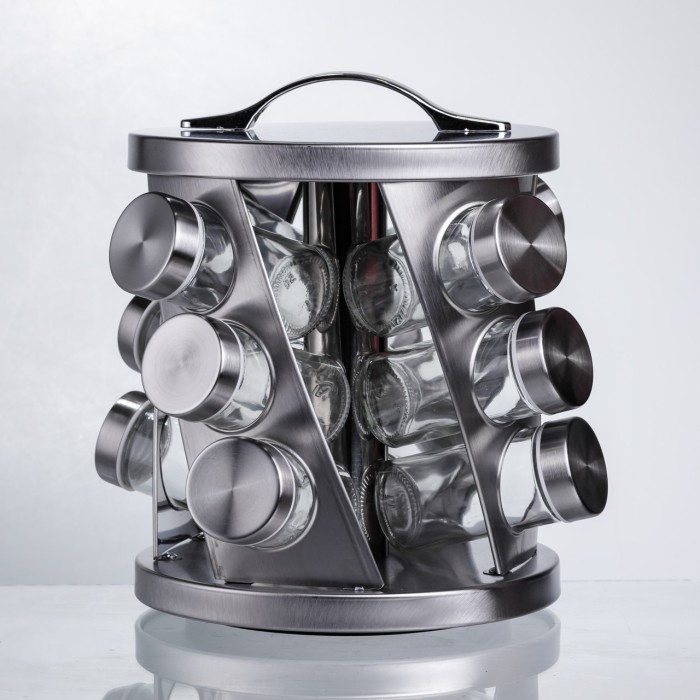 Карусель для спецій 12 баночок по 100 мл, хром HP-1368 (56284)