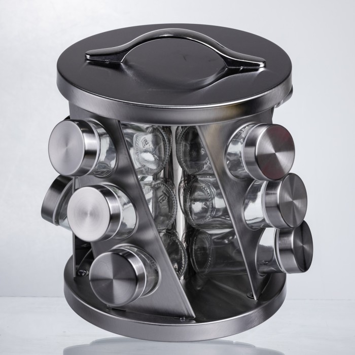 Карусель для спецій 12 баночок по 100 мл, хром HP-1368 (56284)