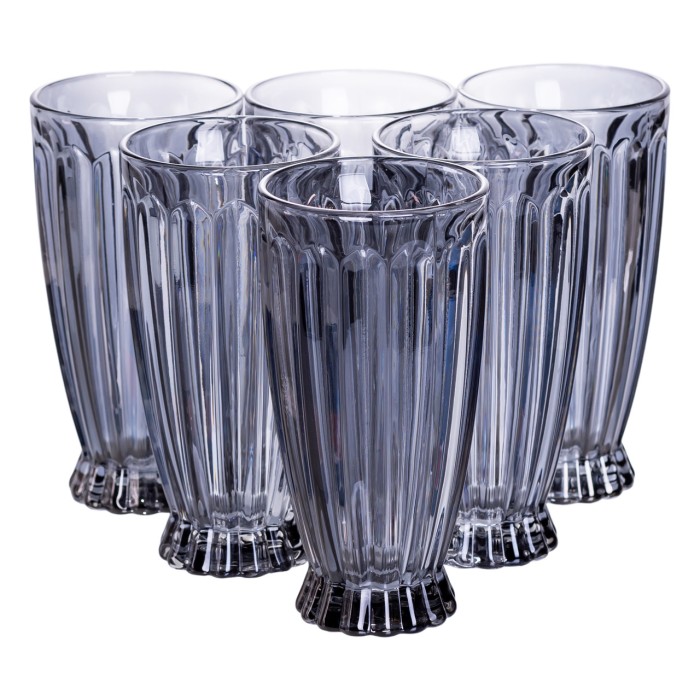 Набір глечик 1 л зі склянками 6 (шт) по 300 мл для напоїв, лимонадів, соку, води, мохіто Сірий HP-19-2080G (32613)