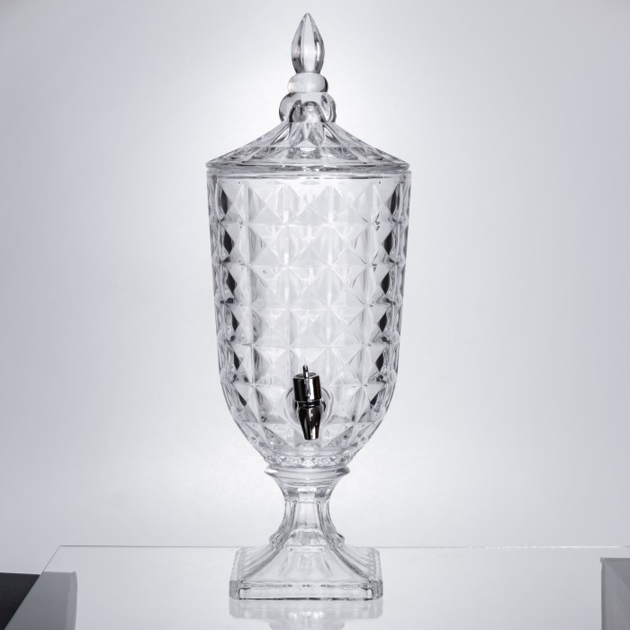 Лимонадниця з краном на підставці скляна 3 л лимонадник 48 см прозорий HP-19-18F (75754)