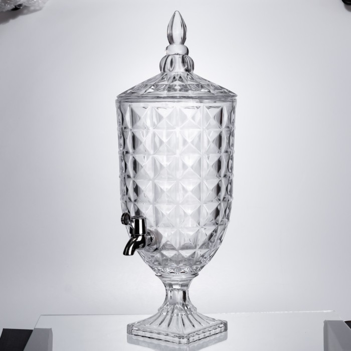 Лимонадниця з краном на підставці скляна 5 л лимонадник 51 см прозорий HP-19-18F-5 (38733)