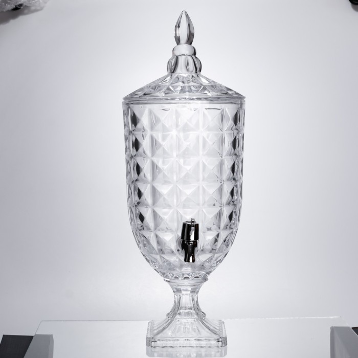 Лимонадниця з краном на підставці скляна 5 л лимонадник 51 см прозорий HP-19-18F-5 (38733)