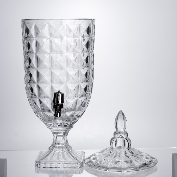 Лимонадниця з краном на підставці скляна 5 л лимонадник 51 см прозорий HP-19-18F-5 (38733)