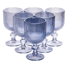 Набір келихів для вина 6 (шт) по келихи під вино 220 (мл) на ніжці келихи винні Блакитний HP-19-7114BL (62699)