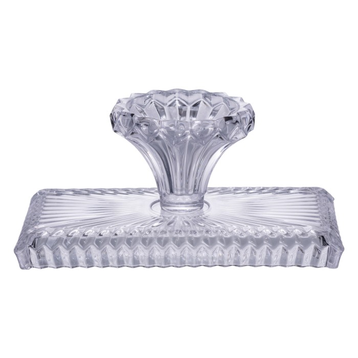 Тортівниця прямокутна на ніжці 28.5×15×13 (см) скляна підставка для торта, капкейків, тістечок HP-19-146L (35787)