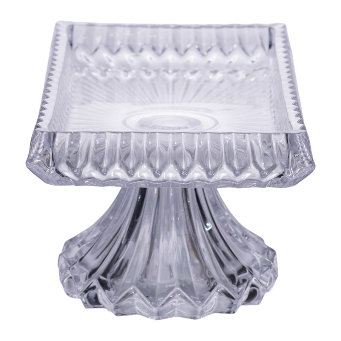 Тортівниця прямокутна на ніжці 28.5×15×13 (см) скляна підставка для торта, капкейків, тістечок HP-19-146L (35787)