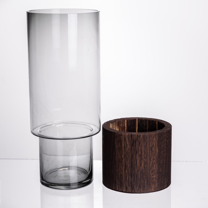 Ваза для квітів кругла скляна 30.5 (см) декоративна ваза 2.5 (л) із товстого скла HP-19-162-1 (58525)