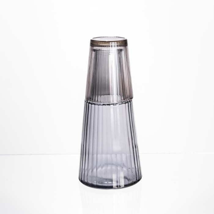 Глечик 800 мл зі склянкою 1 (шт) 250 (мл) графин для компоту соку води лимонаду глечик для напоїв Прозорий HP-19-TH-3 (54083)