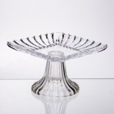 Тортівниця скляна квадратна на ніжці, прозора підставка для торта, десертів, сервірування столу 16×16 см 64486-16 (69935)