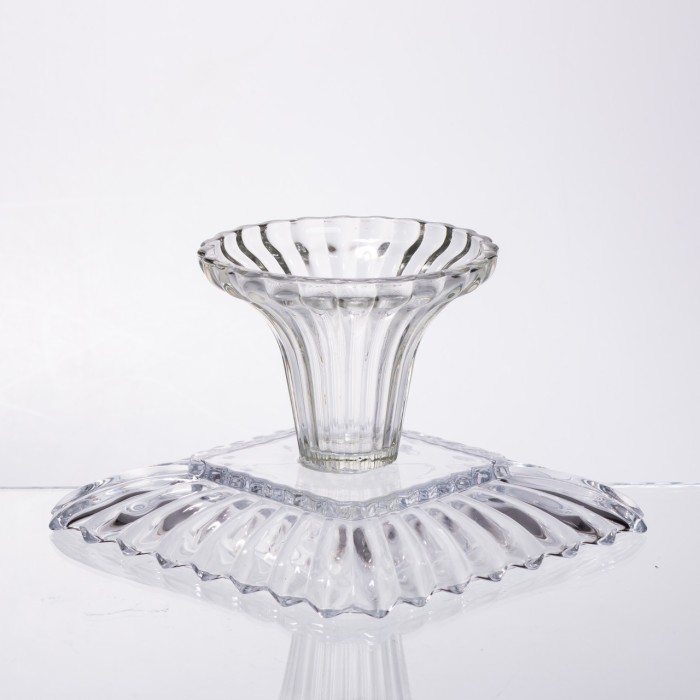 Тортівниця скляна квадратна на ніжці, прозора підставка для торта, десертів, сервірування столу 16×16 см 64486-16 (69935)