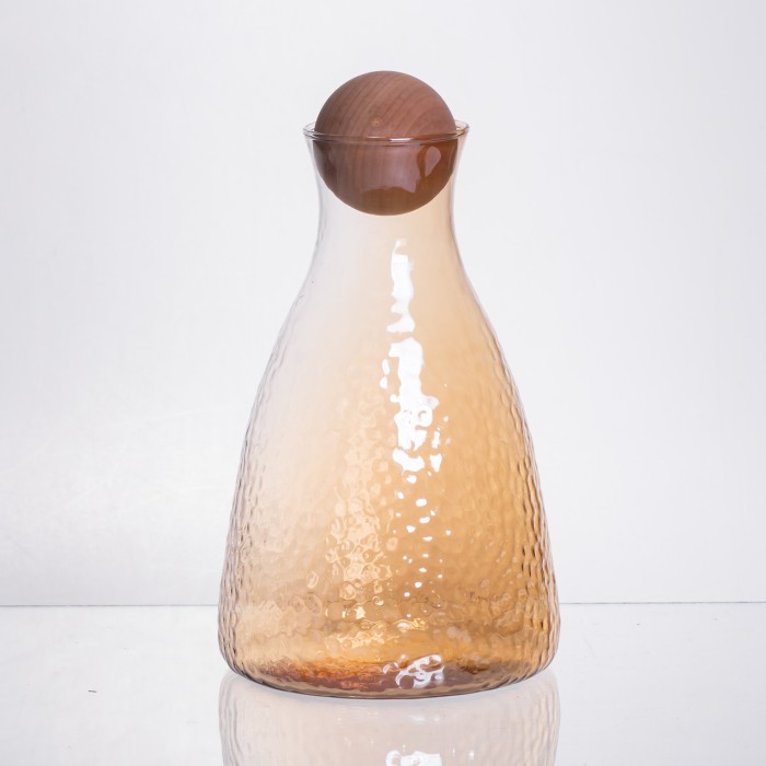 Набір для напоїв графин з бамбуковою кришкою та 6 склянок, коричневий 64486-36 (11385)