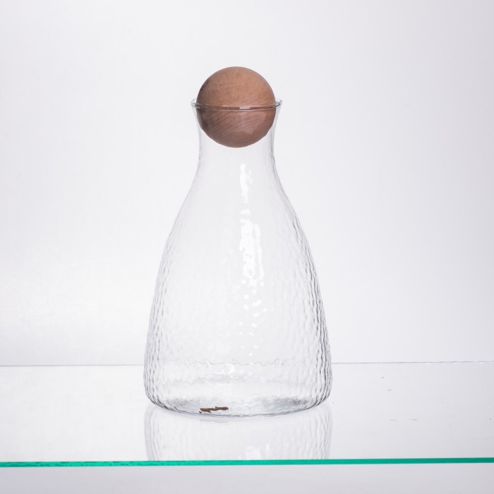 Набір для напоїв графин з бамбуковою кришкою та 6 склянок, прозорий 64486-37 (75413)