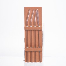 Набір скляних соломинок із щіточкою, багаторазові трубочки для коктейлів напоїв (3+1) 64486-77 (82759)