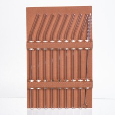 Набір скляних соломинок із щіточкою, багаторазові трубочки для коктейлів напоїв (8+1) 64486-83 (67962)