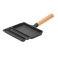 Сковорода прямокутна на 3 секції з антипригарним покриттям сіра (26540)