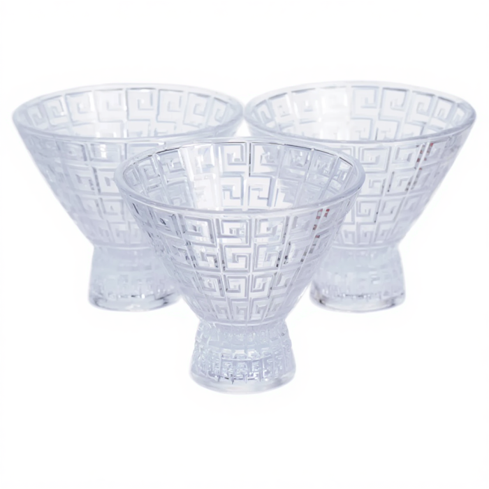 Набір креманок на ніжці 6 шт креманки скляні для десертів, морозива, желе набір 200 мл 64486-22 (66998)