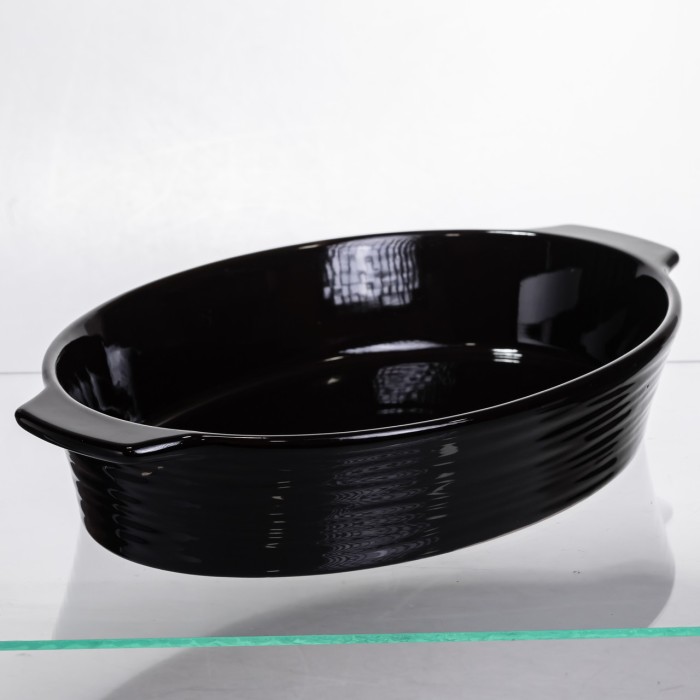 Форма для запікання овальна 36×22.5×7 (см) форма для духовки 2 літри Чорний SH1290 (43919)