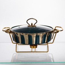 Марміт порцеляновий настільний круглий 1 літр мармітниця з підігрівом JY-5 (82597)