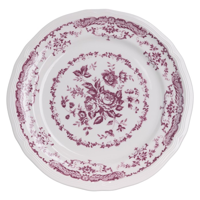 Столовий набір посуду тарілок 16 (шт) на 4 персони Bissi порцеляновий, обідній столовий сервіз тарілок Рожевий YY78-2A (13516)