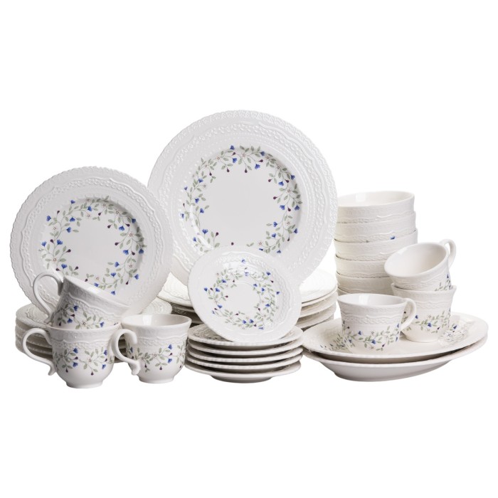 Столовий набір посуду тарілок і чашок 32 предмети на 6 персон Sophie порцеляновий, обідній столовий сервіз тарілок YY78-5A (67091)