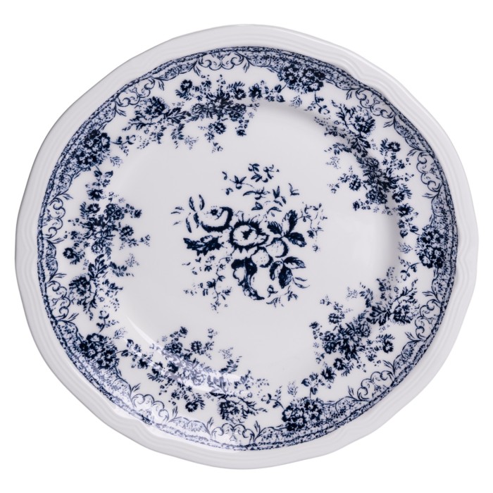 Столовий набір посуду тарілок і чашок 32 предмети на 6 персон Vintage Elegant порцеляновий, обідній столовий сервіз тарілок Синій YY78-6A (81171)