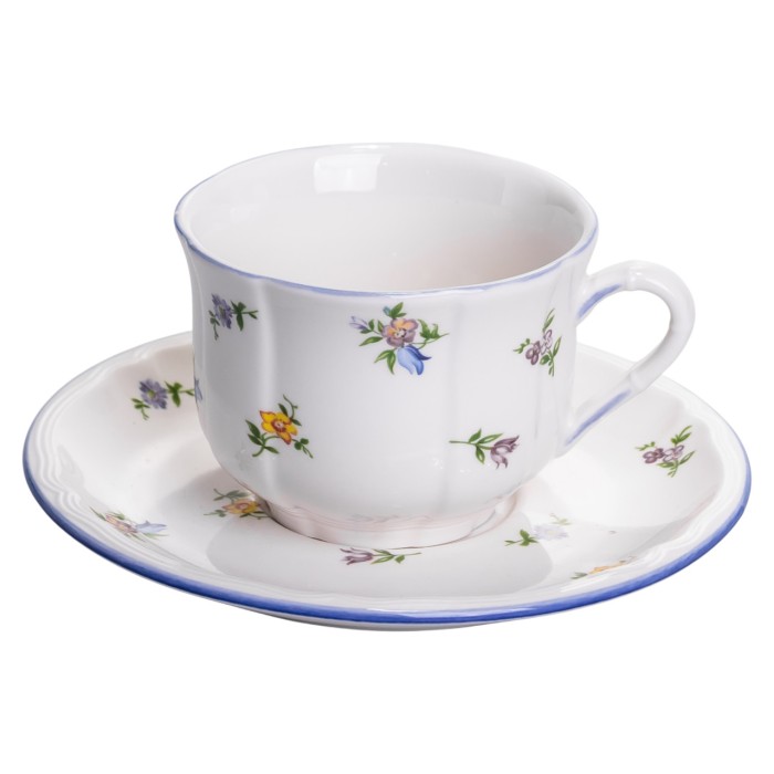 Столовий набір посуду тарілок і чашок 32 предмети на 6 персон Retro Floral порцеляновий, обідній столовий сервіз тарілок YY78-9A (35462)