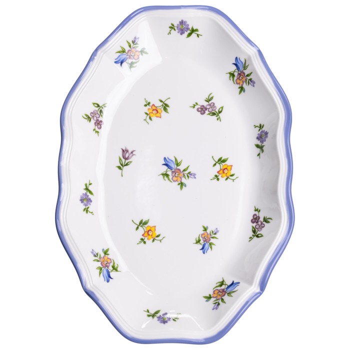 Столовий набір посуду тарілок і чашок 32 предмети на 6 персон Retro Floral порцеляновий, обідній столовий сервіз тарілок YY78-9A (35462)