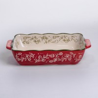 Форма для випікання Vintage 23×14×5 (см) прямокутна форма для випікання в духовці з ручками Червона HM05-09 (33035)