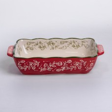 Форма для випікання Vintage 23×14×5 (см) прямокутна форма для випікання в духовці з ручками Червона HM05-09 (33035)