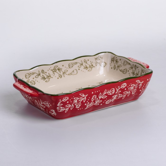 Форма для випікання Vintage 23×14×5 (см) прямокутна форма для випікання в духовці з ручками Червона HM05-09 (33035)