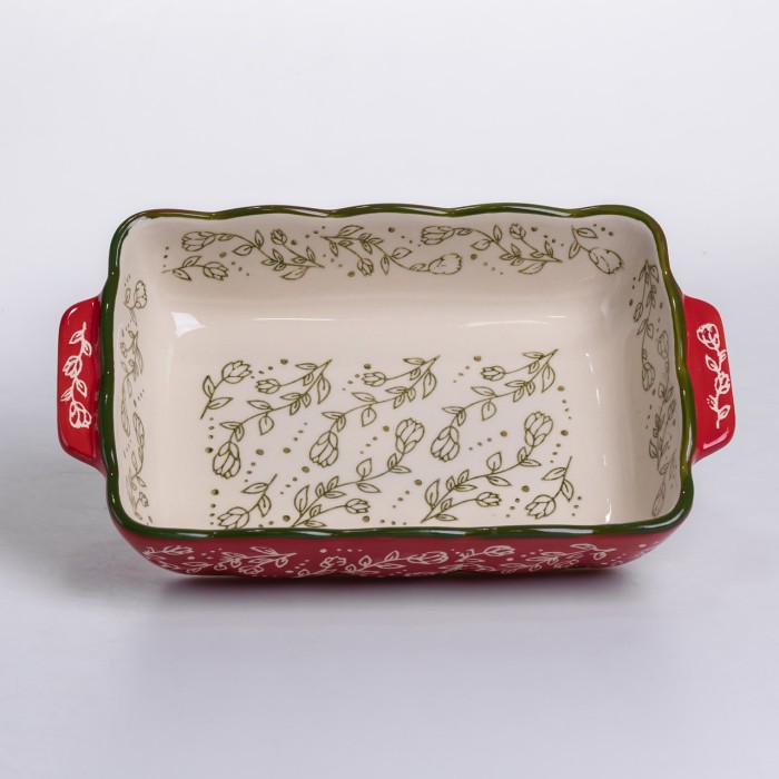 Форма для випікання Vintage 23×14×5 (см) прямокутна форма для випікання в духовці з ручками Червона HM05-09 (33035)