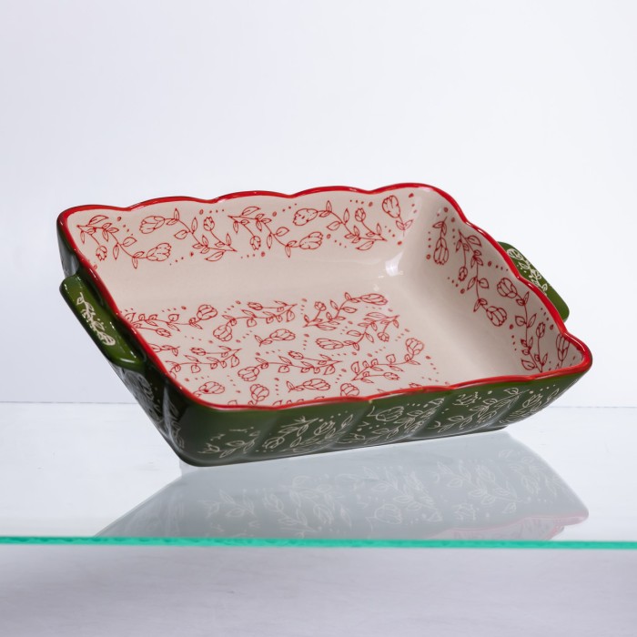 Форма для випікання Vintage 28×17×5 (см) прямокутна форма для випікання в духовці з ручками Зеленая HM05-10 (47264)