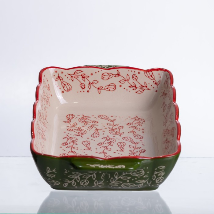 Форма для випікання Vintage 28×17×5 (см) прямокутна форма для випікання в духовці з ручками Зеленая HM05-10 (47264)