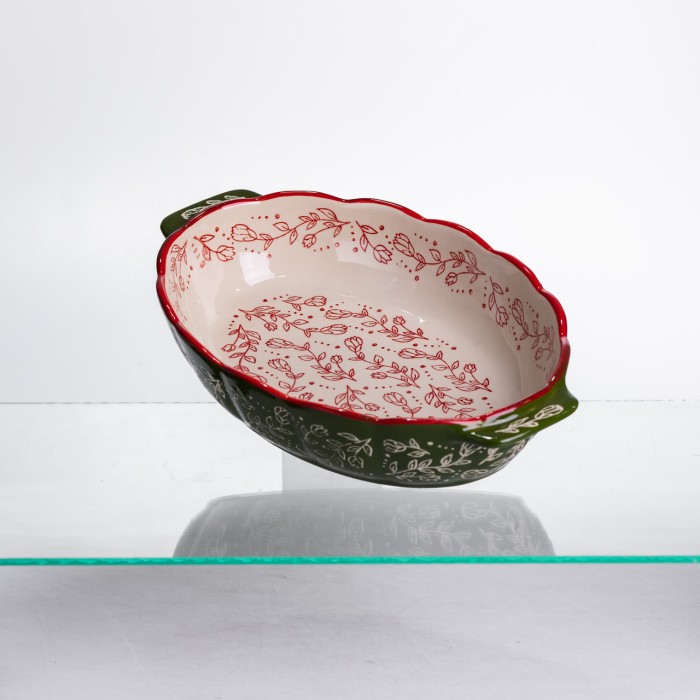 Форма для запікання Vintage 30×18×5 (см) овальна форма для випікання в духовці з ручками Зелена HM05-02 (59105)