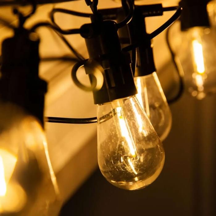 Гірлянда вулична у стилі ретро світлодіодна жовта S14 на 10 LED ламп завдовжки 5 метрів S14Y (67024)