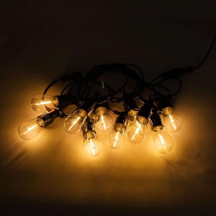 Гірлянда вулична у стилі ретро світлодіодна жовта S14 на 10 LED ламп завдовжки 5 метрів S14Y (67024)