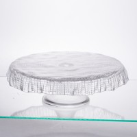 Тортівниця скляна на ніжці прозора Yiwu 64486-54 (33763)