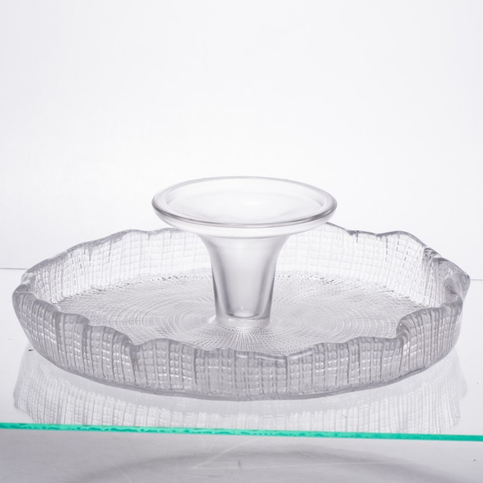 Тортівниця скляна на ніжці прозора Yiwu 64486-54 (33763)