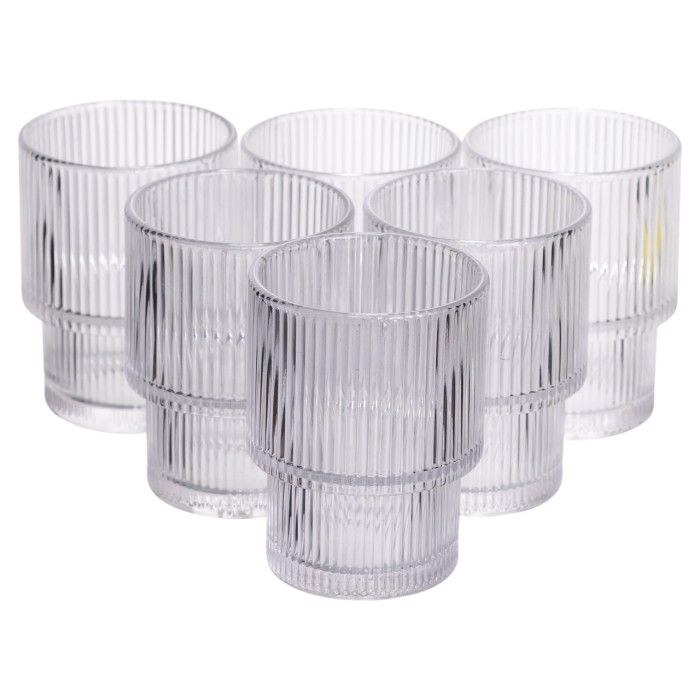 Набір скляних стаканів 6 (шт) 200 (мл) з товстого скла Yiwu HP-19-178-4 (40349)