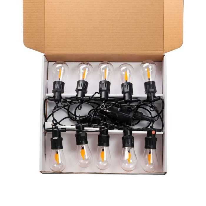 Ретро гірлянда вулична 10 LED лампочок 5 метрів А60 (30330)