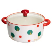 Супниця порцелянова Christmas Tree новорічна  800 (мл) з кришкою Yiwu FM-CS-9D (64437)