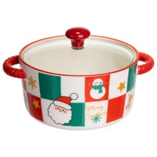 Супниця порцелянова Christmas новорічна  800 (мл) з кришкою Yiwu FM-CS-9C (45555)