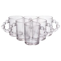 Набір чашок 6 шт для чаю та кави по 350 (мл) кружки скляні Прозорі HP-19-ZD-1 (28248)