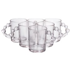 Набір чашок 6 шт для чаю та кави по 350 (мл) кружки скляні Прозорі HP-19-ZD-1 (28248)