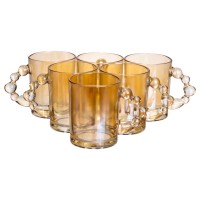 Набір чашок 6 шт для чаю та кави по 350 (мл) кружки скляні Коричневий HP-19-ZD-2 (21989)