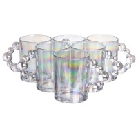 Набір чашок 6 шт для чаю та кави по 350 (мл) кружки скляні rainbow HP-19-ZD-4 (54964)