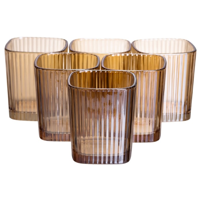 Набір склянок 6 (шт) 250 (мл) для лимонадів, соку, води, коктейлів Коричневий HP-19-AY-5 (54253)