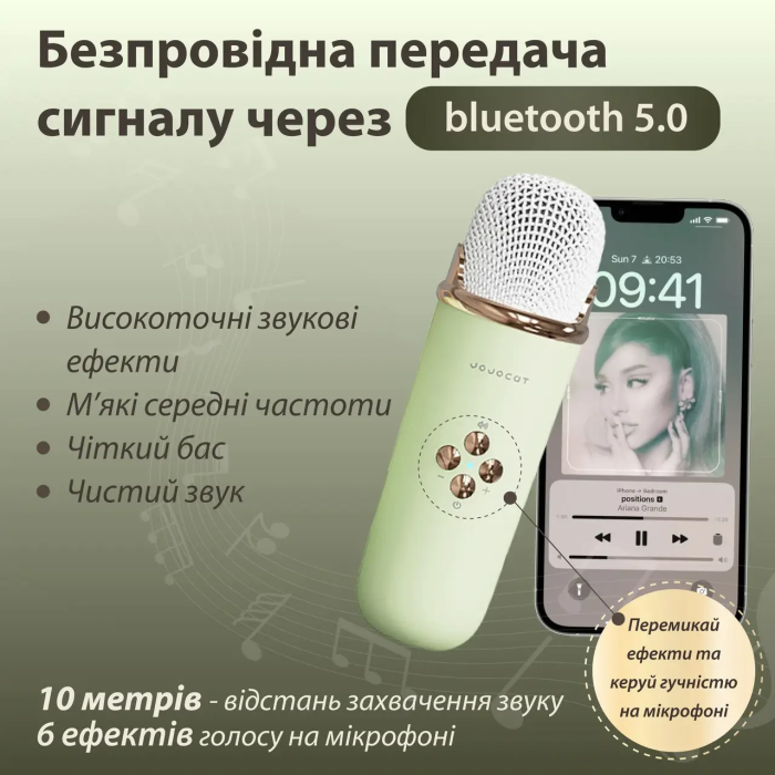 Колонка портативна з мікрофоном C-20 BT/TF/USB/FM 5 Вт Зелений C20GR (35133)