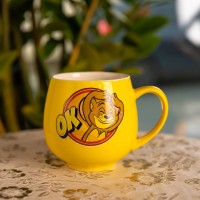 Святкова порцелянова чашка "Веселі Герої" 400 мл, Кружка дитяча із порцеляни на подарунок Жовта FM-13OK (47325)