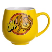 Святкова порцелянова чашка "Веселі Герої" 400 мл, Кружка дитяча із порцеляни на подарунок Жовта FM-13OK (47325)